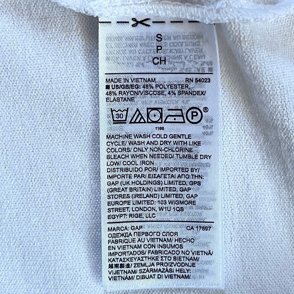 GAP Women’s Basic Normcore White Knit Long Ribbed Sleeve Boat Neck T-shirt Sz S - Picture 7 of 9